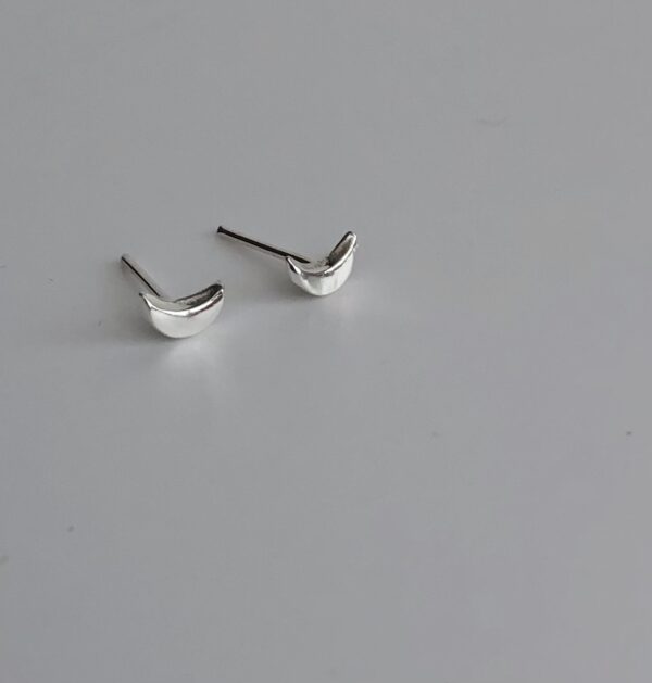 Silver "Crescent Moon" Stud Earrings