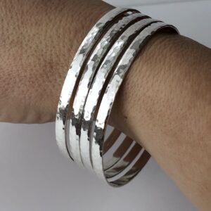 Pebbles bangle stacked