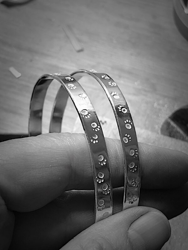 Silver Paw Print Bangle - Image 8